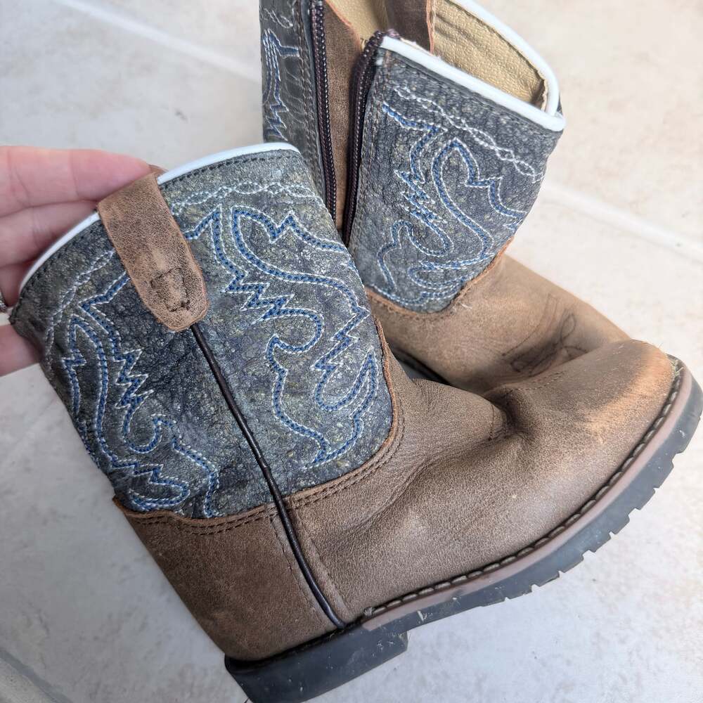 Smoky Mountain Boots Kids' Distressed Charcoal‎ Square Toe